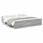 Sonoma graues Holzwerkstoffbett mit Schubladen 200x200 cm von vidaXL, Betten und Lattenroste - Ref: Foro24-3280270, Preis: 16...