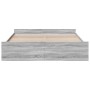 Sonoma graues Holzwerkstoffbett mit Schubladen 200x200 cm von vidaXL, Betten und Lattenroste - Ref: Foro24-3280270, Preis: 16...