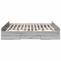 Sonoma graues Holzwerkstoffbett mit Schubladen 200x200 cm von vidaXL, Betten und Lattenroste - Ref: Foro24-3280270, Preis: 16...