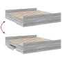 Sonoma graues Holzwerkstoffbett mit Schubladen 200x200 cm von vidaXL, Betten und Lattenroste - Ref: Foro24-3280270, Preis: 16...