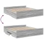 Sonoma gray engineered wood bed with drawers 200x200 cm by vidaXL, Beds and slatted bases - Ref: Foro24-3280270, Price: 165,8...