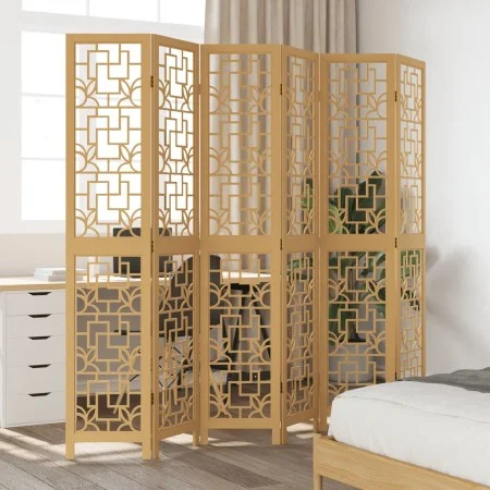 6-panel partition screen solid brown paulownia wood by vidaXL, Room dividers - Ref: Foro24-358875, Price: 135,67 €, Discount: %