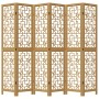 6-panel partition screen solid brown paulownia wood by vidaXL, Room dividers - Ref: Foro24-358875, Price: 137,76 €, Discount: %