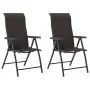 Klappbare Gartenstühle, 2 Stück, synthetisches Rattan, schwarzer Kaffee von vidaXL, Gartenstühle - Ref: Foro24-4007139, Preis...