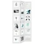 Biombo separador de 3 paneles madera maciza Paulownia blanco de vidaXL, Divisores de ambientes - Ref: Foro24-358688, Precio: ...