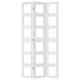 Biombo separador de 3 paneles madera maciza Paulownia blanco de vidaXL, Divisores de ambientes - Ref: Foro24-358688, Precio: ...
