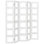 Biombo separador de 5 paneles madera maciza Paulownia blanco de vidaXL, Divisores de ambientes - Ref: Foro24-358695, Precio: ...
