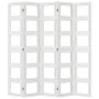 Biombo separador de 5 paneles madera maciza Paulownia blanco de vidaXL, Divisores de ambientes - Ref: Foro24-358695, Precio: ...