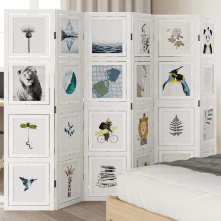 White Paulownia solid wood 6-panel dividing screen by vidaXL, Room dividers - Ref: Foro24-358697, Price: 161,73 €, Discount: %