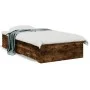 Smoked oak engineered wood bed with drawers 75x190 cm by vidaXL, Beds and slatted bases - Ref: Foro24-3280444, Price: 103,00 ...