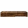 Smoked oak engineered wood bed with drawers 75x190 cm by vidaXL, Beds and slatted bases - Ref: Foro24-3280444, Price: 103,00 ...