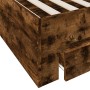 Smoked oak engineered wood bed with drawers 75x190 cm by vidaXL, Beds and slatted bases - Ref: Foro24-3280444, Price: 104,77 ...