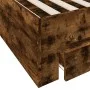 Smoked oak engineered wood bed with drawers 75x190 cm by vidaXL, Beds and slatted bases - Ref: Foro24-3280444, Price: 103,00 ...