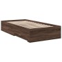 Cama con cajones madera de ingeniería marrón roble 75x190 cm de vidaXL, Camas y somieres - Ref: Foro24-3280446, Precio: 107,3...