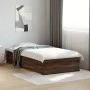 Oak brown engineered wood bed with drawers 75x190 cm by vidaXL, Beds and slatted bases - Ref: Foro24-3280446, Price: 106,17 €...
