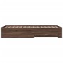 Cama con cajones madera de ingeniería marrón roble 75x190 cm de vidaXL, Camas y somieres - Ref: Foro24-3280446, Precio: 107,3...