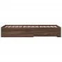 Oak brown engineered wood bed with drawers 75x190 cm by vidaXL, Beds and slatted bases - Ref: Foro24-3280446, Price: 106,17 €...
