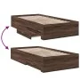 Oak brown engineered wood bed with drawers 75x190 cm by vidaXL, Beds and slatted bases - Ref: Foro24-3280446, Price: 106,17 €...