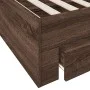Oak brown engineered wood bed with drawers 75x190 cm by vidaXL, Beds and slatted bases - Ref: Foro24-3280446, Price: 106,17 €...
