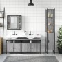 4-teiliges Badezimmerschrank-Set aus grauem Sonoma-Sperrholz von vidaXL, Badezimmermöbel - Ref: Foro24-3214748, Preis: 266,03...