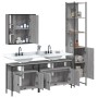 4-teiliges Badezimmerschrank-Set aus grauem Sonoma-Sperrholz von vidaXL, Badezimmermöbel - Ref: Foro24-3214748, Preis: 266,03...