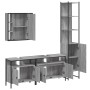 4-teiliges Badezimmerschrank-Set aus grauem Sonoma-Sperrholz von vidaXL, Badezimmermöbel - Ref: Foro24-3214748, Preis: 266,03...