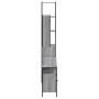 4-teiliges Badezimmerschrank-Set aus grauem Sonoma-Sperrholz von vidaXL, Badezimmermöbel - Ref: Foro24-3214748, Preis: 266,03...