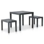 Gartentisch mit 2 anthrazitgrauen Kunststoffbänken von vidaXL, Gartensets - Ref: Foro24-48778, Preis: 136,31 €, Rabatt: %