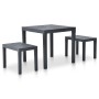 Mesa de jardín con 2 bancos plástico gris antracita de vidaXL, Conjuntos de jardín - Ref: Foro24-48778, Precio: 138,59 €