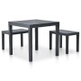 Mesa de jardín con 2 bancos plástico gris antracita de vidaXL, Conjuntos de jardín - Ref: Foro24-48778, Precio: 138,59 €