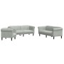 Light gray velvet 3-piece sofa set by vidaXL, Sofas - Ref: Foro24-3209209, Price: 687,27 €, Discount: %