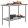 Stainless steel kitchen work table 120x60x85 cm by vidaXL, Restoration - Ref: Foro24-51190, Price: 141,33 €, Discount: %
