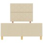 Estructura de cama con cabecera Crema 120 x 200 cm tela