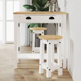Kitchen high stools 2 pcs solid white pine wood by vidaXL, Furniture sets for kitchens and dining rooms - Ref: Foro24-4005701...