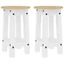 Taburetes altos de cocina 2 uds madera maciza de pino blanco de vidaXL, muebles para cocinas y comedores - Ref: Foro24-400570...