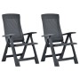 Reclining garden chairs 2 units anthracite gray plastic by vidaXL, Garden chairs - Ref: Foro24-48761, Price: 141,79 €, Discou...