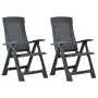 Reclining garden chairs 2 units anthracite gray plastic by vidaXL, Garden chairs - Ref: Foro24-48761, Price: 144,23 €, Discou...