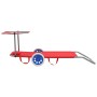 Folding lounger with awning and red steel wheels by vidaXL, Loungers - Ref: Foro24-44324, Price: 75,20 €, Discount: %