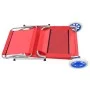 Folding lounger with awning and red steel wheels by vidaXL, Loungers - Ref: Foro24-44324, Price: 64,12 €, Discount: %