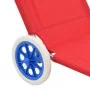 Folding lounger with awning and red steel wheels by vidaXL, Loungers - Ref: Foro24-44324, Price: 64,12 €, Discount: %