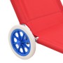 Klappliege mit Markise und roten Stahlrädern von vidaXL, Liegen - Ref: Foro24-44324, Preis: 75,20 €, Rabatt: %