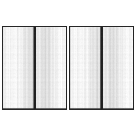 Mosquito nets for doors magnetic block 2 pcs black 230x160 cm by vidaXL, Mosquito nets for windows - Ref: Foro24-314690, Pric...