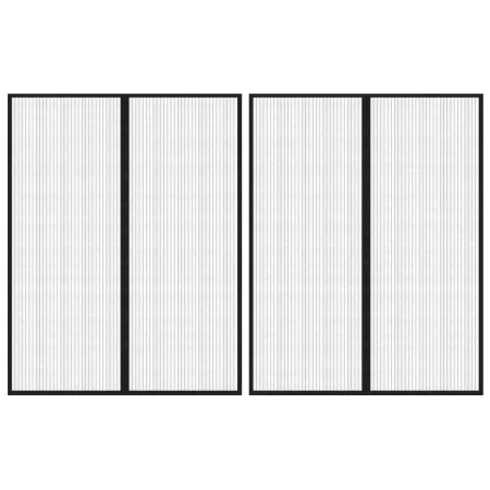 Mosquito nets for doors magnetic block 2 pcs black 230x160 cm by vidaXL, Mosquito nets for windows - Ref: Foro24-314690, Pric...