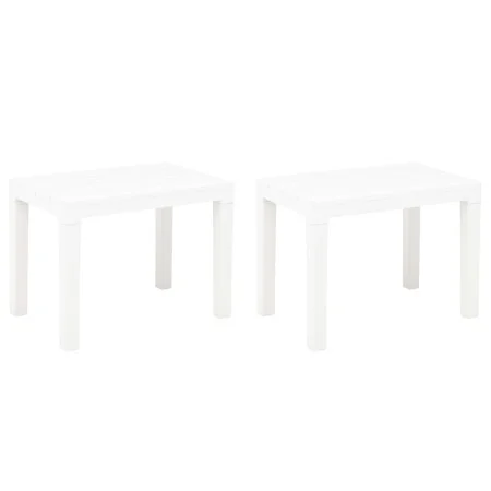 Bancos de jardín 2 unidades plástico blanco de vidaXL, Bancos de jardín - Ref: Foro24-48780, Precio: 67,11 €, Descuento: %