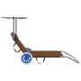 Folding lounger with awning and taupe gray steel wheels by vidaXL, Loungers - Ref: Foro24-44326, Price: 63,59 €, Discount: %