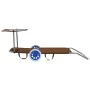 Folding lounger with awning and taupe gray steel wheels by vidaXL, Loungers - Ref: Foro24-44326, Price: 63,59 €, Discount: %