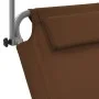 Folding lounger with awning and taupe gray steel wheels by vidaXL, Loungers - Ref: Foro24-44326, Price: 63,59 €, Discount: %