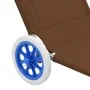 Folding lounger with awning and taupe gray steel wheels by vidaXL, Loungers - Ref: Foro24-44326, Price: 63,59 €, Discount: %