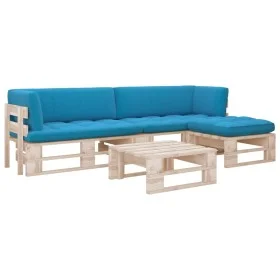 4-teiliges Palettenmöbel und imprägnierte Kiefernholzkissen von vidaXL, Gartensets - Ref: Foro24-3066821, Preis: 323,37 €, Ra...