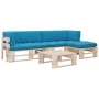 Muebles de palets 4 pzas y cojines madera pino impregnada de vidaXL, Conjuntos de jardín - Ref: Foro24-3066821, Precio: 329,0...